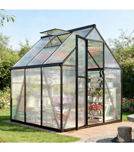 Amazon.com : Monticello MONT-12-BK Greenhouse, 8' x 12', Black